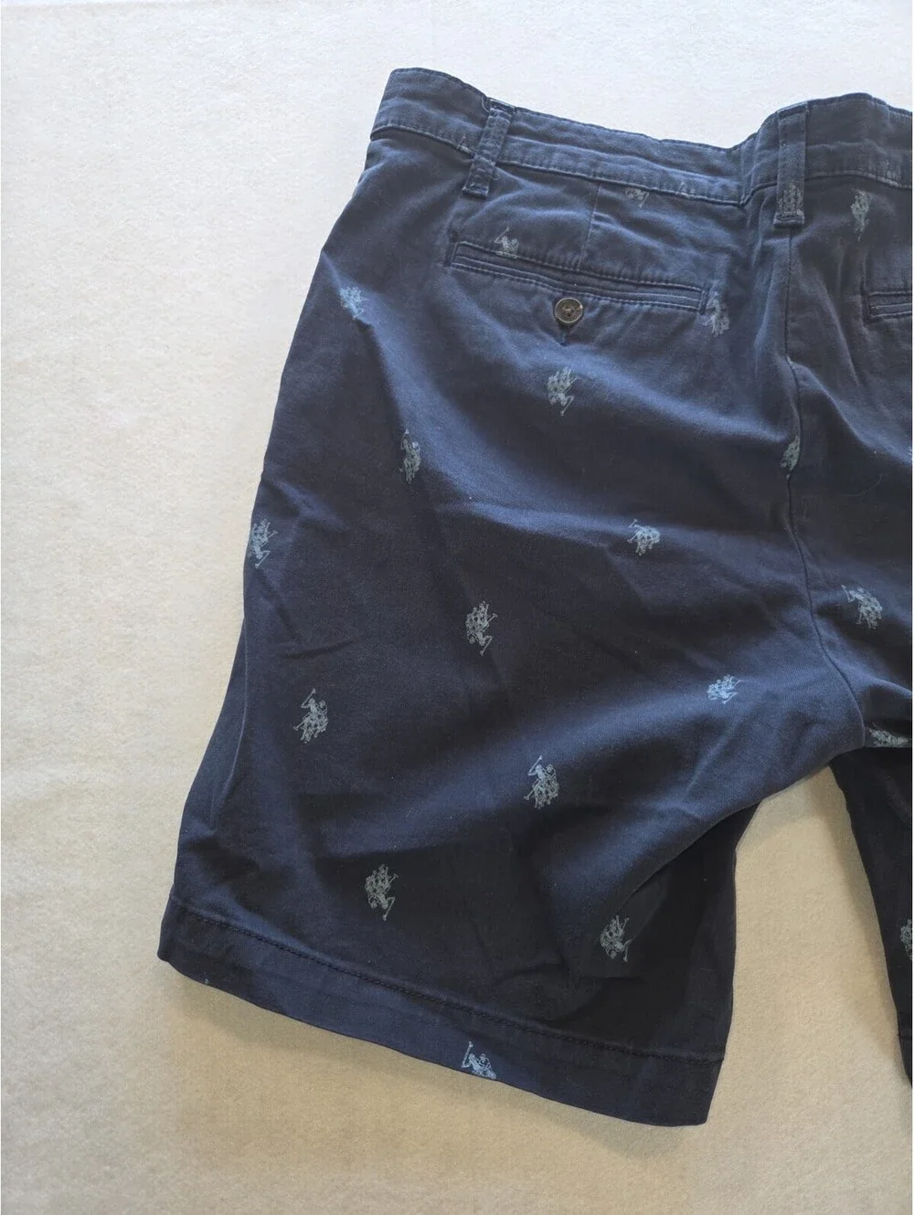 U.S. Polo Assn. Shorts Navy Blue Embroidered Mens 34 Shorts CB1 0012
